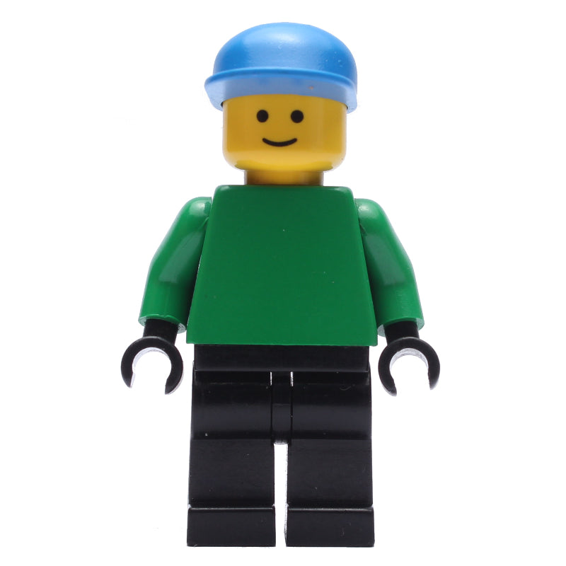 fig-006414 – Soccer Player Goalie Green Torso, Black Legs, Blue Cap