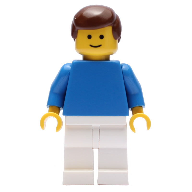 fig-006418 – Soccer Player, Plain Blue Torso and White Legs, Brown Hair (3626b Head)