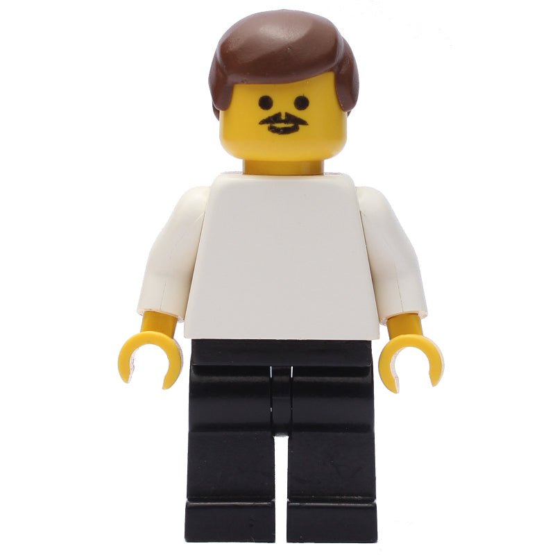 fig-006421 – Soccer Player White Torso, Black Legs, Brown Hair, Mustache