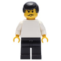 fig-006423 – Soccer Player White Torso, Black Legs, Black Hair. Mustache