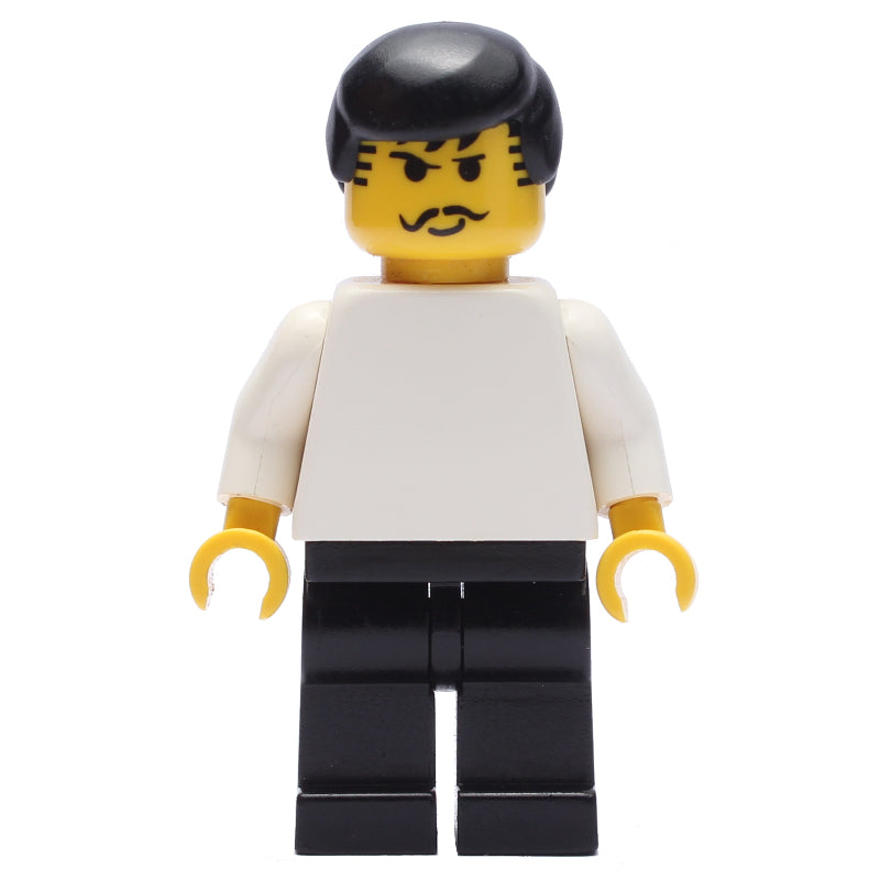 fig-006423 – Soccer Player White Torso, Black Legs, Black Hair. Mustache