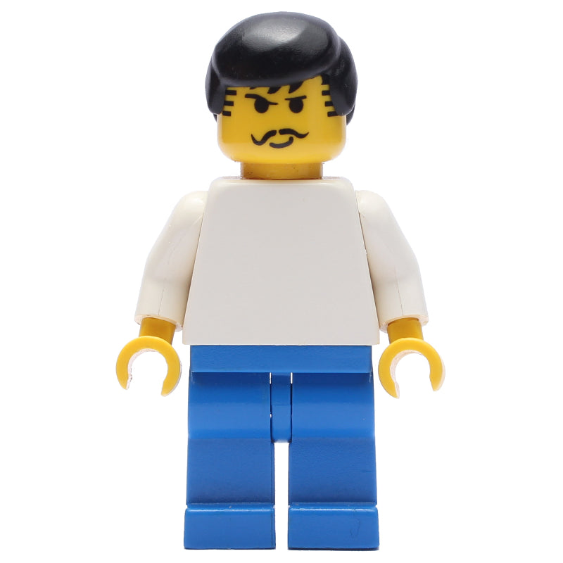 fig-006427 – Soccer Player White Torso, Blue Legs, Black Hair, Mustache