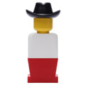 fig-006467 – LEGOLAND White Torso, Red Legs, Black Cowboy Hat