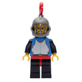 fig-006576 – Knight (Breastplate on Blue) - Black Legs, Dark Gray Helmet, Red Plume, Plastic Cape