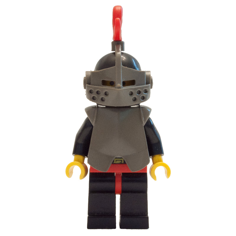 fig-006588 – Knight (Breastplate on Black) - Black Legs, Armor, Red Plume, Solid Stud Head