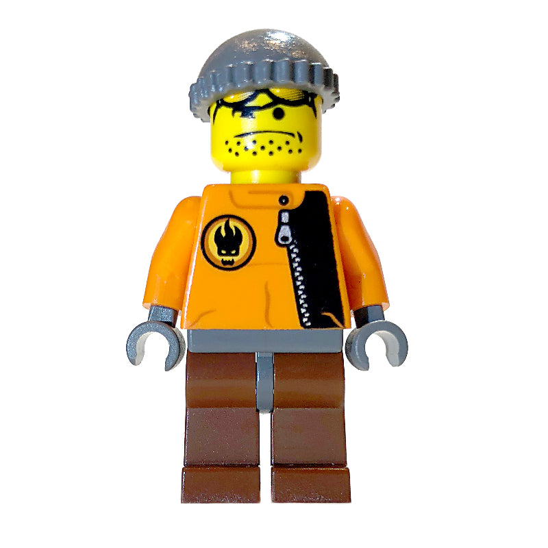 fig-006677 – Hot Rod Driver, Orange Jacket with Zipper