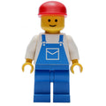 fig-006707 – Man, Blue Overalls, Red Cap (3626b Head)