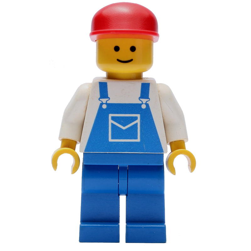 fig-006707 – Man, Blue Overalls, Red Cap (3626b Head)