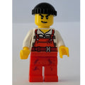fig-006718 – Criminal, Red Overalls over Prison Shirt, Black Hat