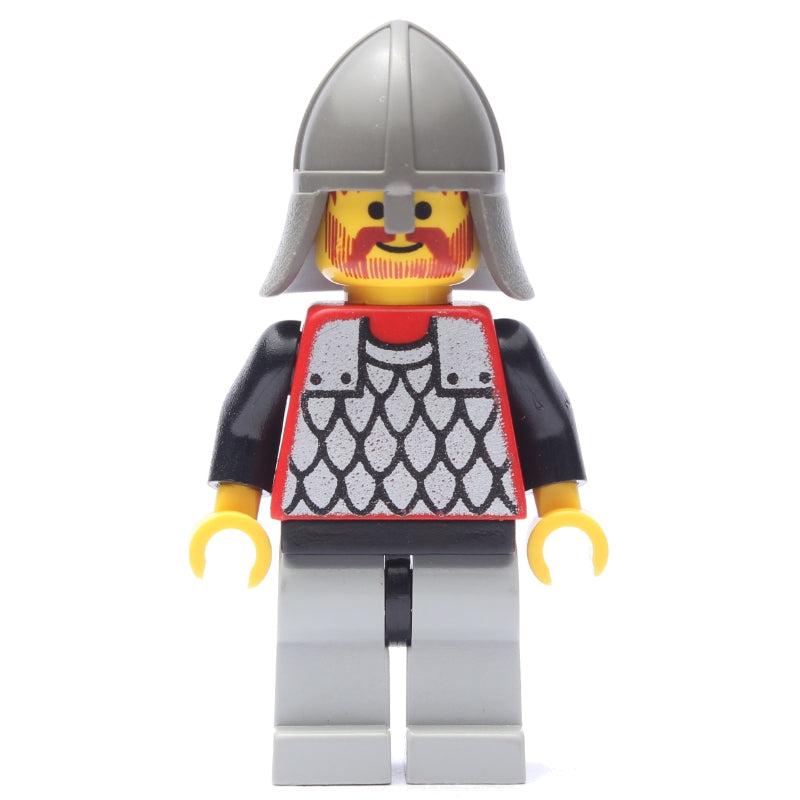 fig-006722 – Knight (Scale Mail on Red) - Black Arms, Light Gray Legs, Dark Gray Neck-Protector
