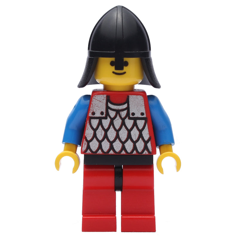 fig-006728 – Knight (Scale Mail on Red) - Blue Arms, Red Legs, Black Neck-Protector