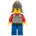 fig-006731 – Knight (Scale Mail on Red) - Red Arms, Blue Legs, Dark Gray Neck-Protector