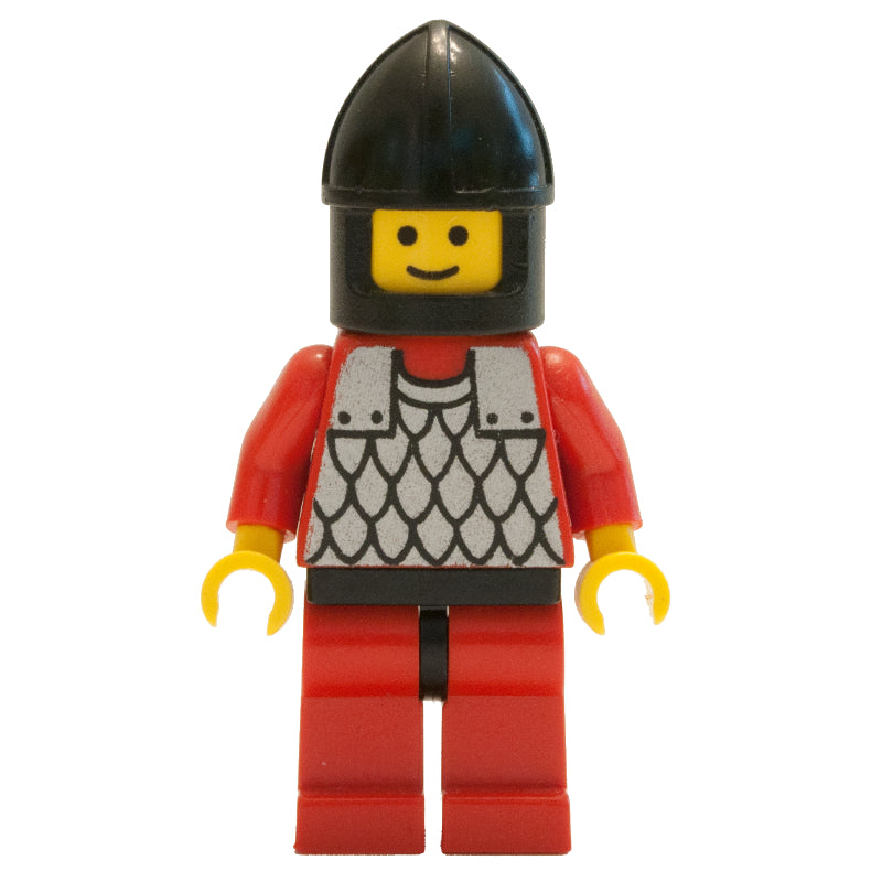 fig-006732 – Knight (Scale Mail on Red) - Red Arms, Red Legs, Black Chin-Guard
