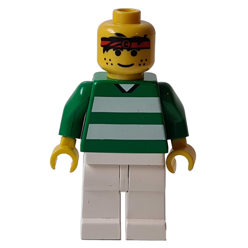 fig-006752 – Soccer Player Green Torso, White Legs, Sweat Band #3