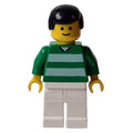 fig-006753 – Soccer Player Green Torso, White Legs, Black Hair, Standard Face #7