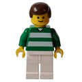fig-006755 – Soccer Player Green Torso, White Legs, Brown Hair, Standard Face, #10