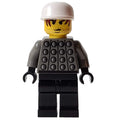 fig-006757 – Soccer Player Goalie Dark Grey Torso, Black Legs, White Cap