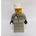 fig-006792 – Fireman, Shirt with Gauge and Pocket, Light Gray Legs, White Helmet