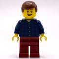 fig-006793 – Man, Plaid Shirt, Dark Red Legs, Reddish Brown Hair