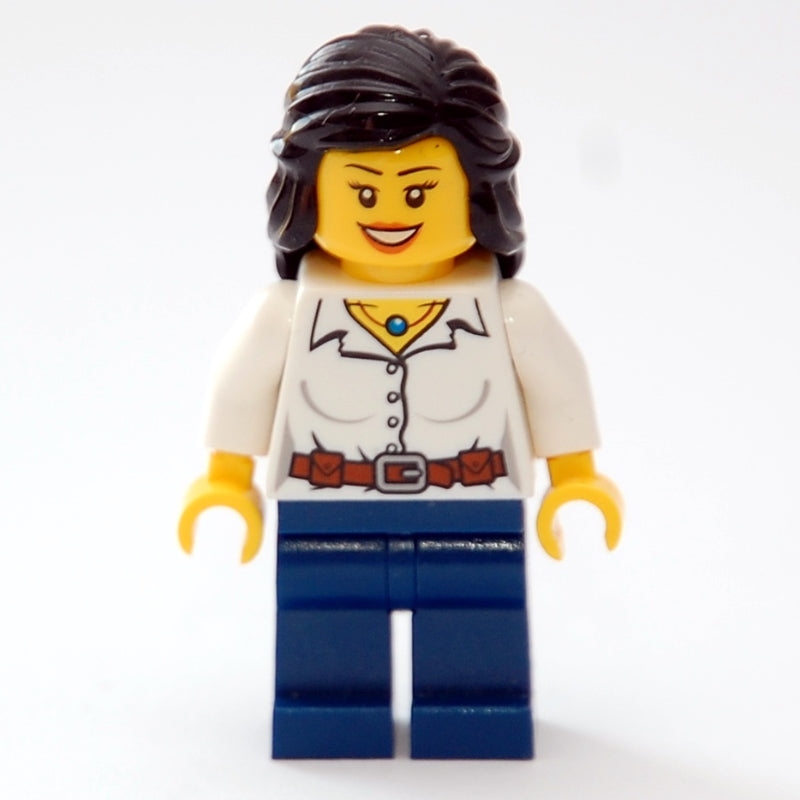 fig-006803 – Female, White Blouse, Dark Blue Legs, Black Hair