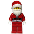 fig-006810 – Santa, Coat and Belt, Plain Red Legs, Santa Hat, Brown Eyebrows