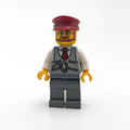fig-006818 – Christmas Train Driver with Dark Red Hat