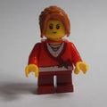 fig-006830 – Girl, Cardigan Tied with Bow, Necklace, Short Dark Red Legs