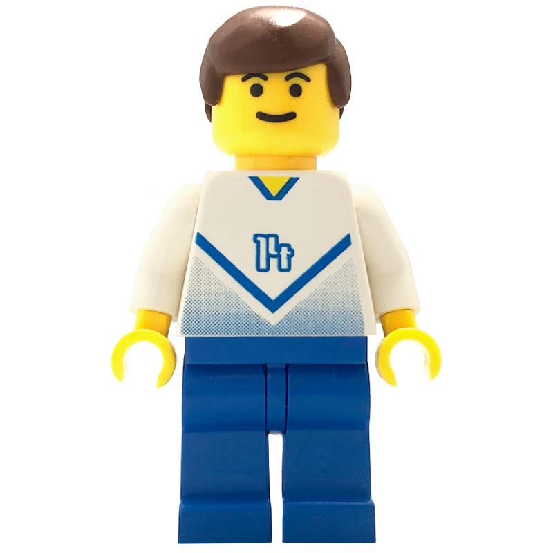 fig-006943 – Soccer Player White Torso, Blue Legs, #14