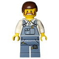fig-006998 – Man, Sand Blue Overalls, Reddish Brown Hair, Beard (Farmer)