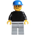 fig-007118 – Soccer Player Goalie Black Torso, Light Bluish Gray Legs, Blue Cap