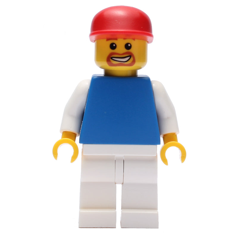 fig-007120 – Man - Blue Torso, White Arms, White Legs, Red Cap