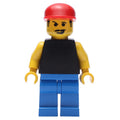 fig-007132 – Man - Black Torso, Blue Legs, Red Cap