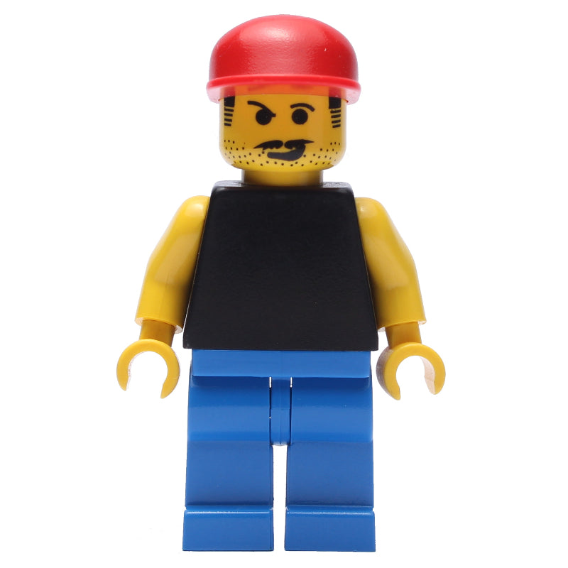 fig-007132 – Man - Black Torso, Blue Legs, Red Cap