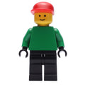 fig-007139 – Soccer Player Goalie Green Torso, Black Legs, Red Cap