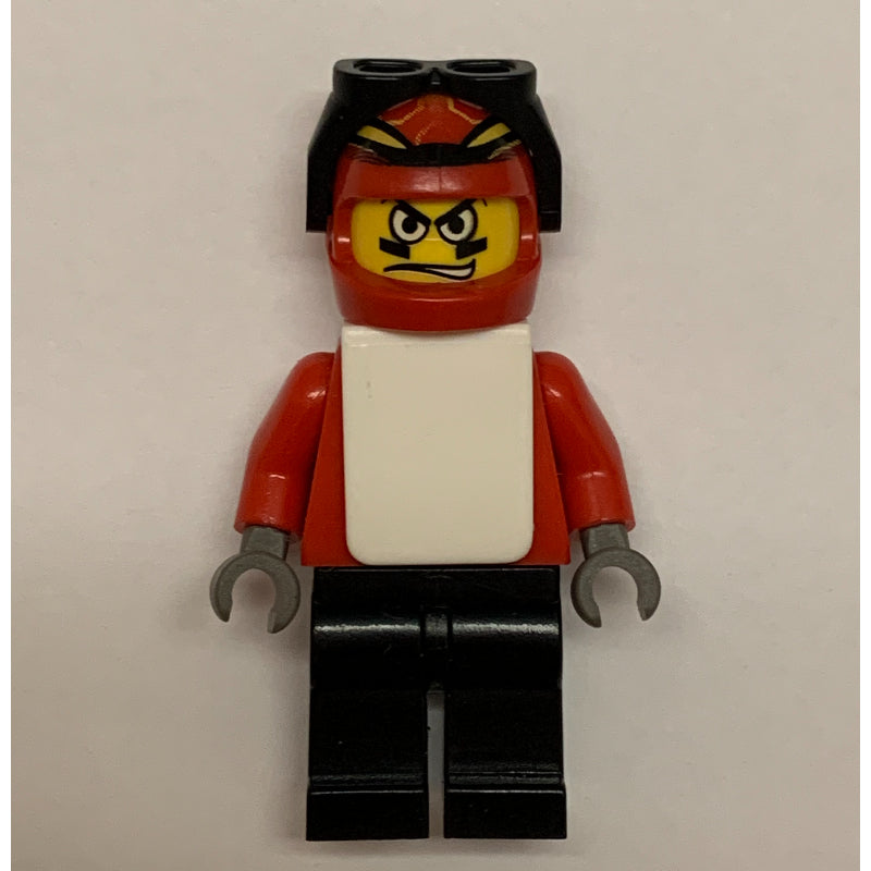 fig-007148 – Snowboarder, Red, Black Legs, White Vest