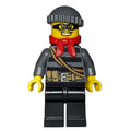 fig-007156 – Robber, Striped Sweater with Rope and Belt, Black Eyemask, Red Scarf