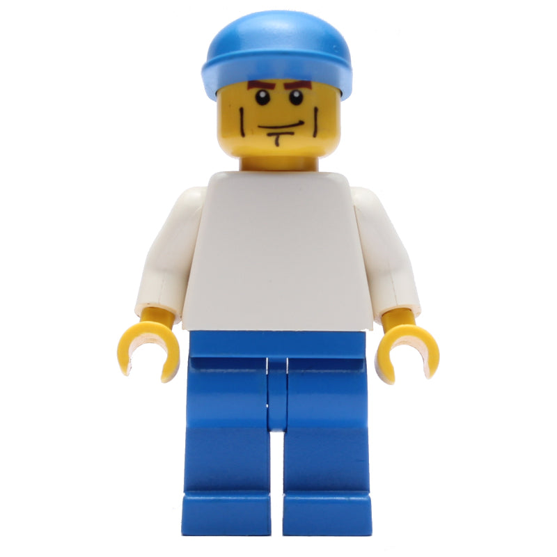 fig-007161 – Man - White Torso, Blue Legs, Blue Cap