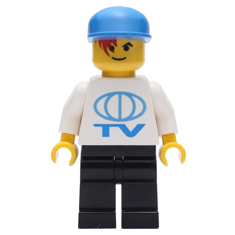fig-007172 – TV Worker - White Torso, Black Legs, Blue Cap