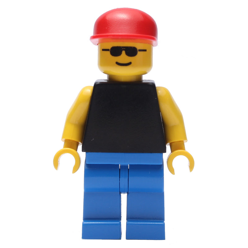 fig-007175 – Man - Black Torso, Blue Legs, Red Cap