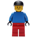 fig-007176 – Soccer Player Goalie Blue Torso, Red Legs, Black Cap