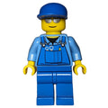 fig-007241 – Man, Blue Overalls, Blue Cap, Silver Sunglasses
