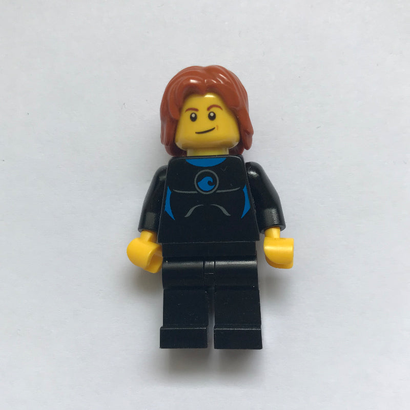 fig-007259 – Man, Black Wetsuit, Mid-Length Dark Orange Hair