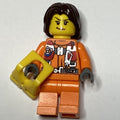 fig-007271 – Coast Guard, Woman, Orange Jumpsuit, Yellow Life Vest, Dark Brown Hair