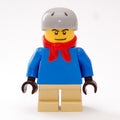 fig-007329 – Boy, Plain Blue Torso, Short Tan Legs, Red Scarf, Helmet