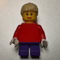 fig-007335 – Girl, Plain Red Torso, Short Dark Purple Legs, Tan Hair (3626bpr0043 Head)
