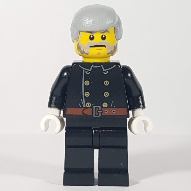 fig-007363 – Fireman, Jacket with 8 Buttons and Belt, Light Bluish Gray Hair, Beard