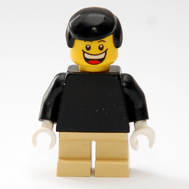 fig-007371 – Boy, Plain Black Torso, Short Tan Legs