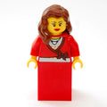 fig-007372 – Woman, Cardigan Tied with Bow and Necklace, Red Skirt (3626bpr0043 Head)