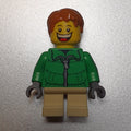 fig-007384 – Boy, Green Jacket, Short Tan Legs, Dark Orange Hair