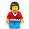 fig-007397 – Girl, Cardigan Tied with Bow, Necklace, Short Dark Azure Legs